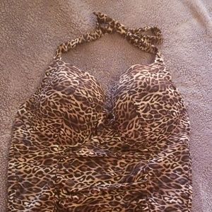 Leopard swimsuit.